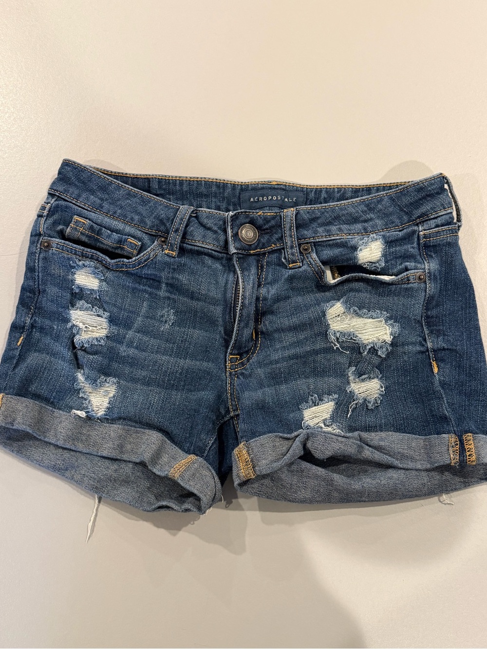Aeropostale Jean Shorts Women's Midi Cuffed